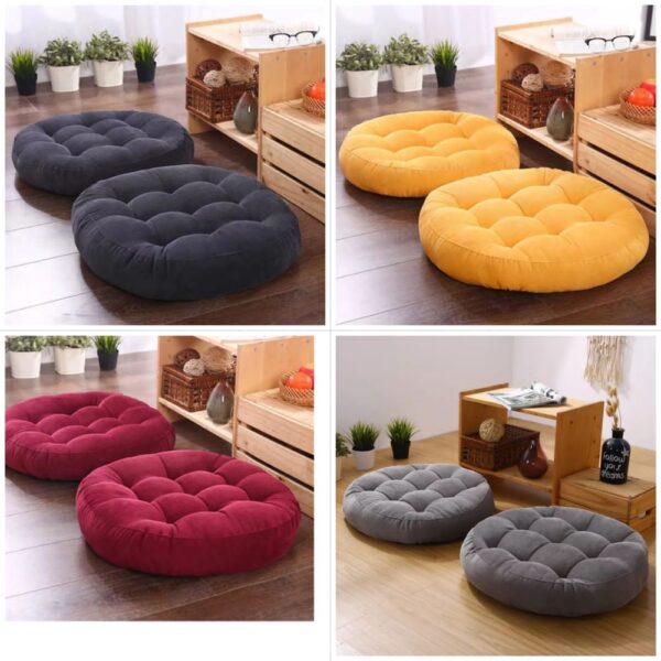 Round Floor Cushion Seat – Plush Tufted Floor Pillow for Home & Meditation |Size: Diameter – 34 inches | Height – 8 inche
