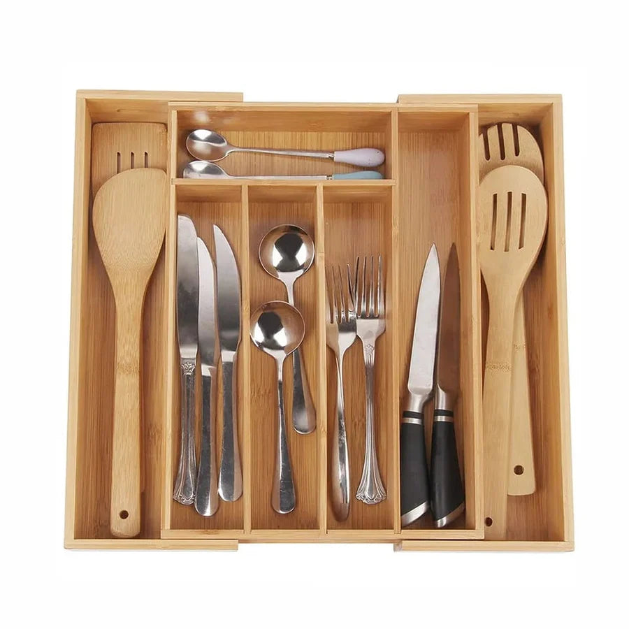 Multifunctional Bamboo Drawer Organizer – Naturally Organized