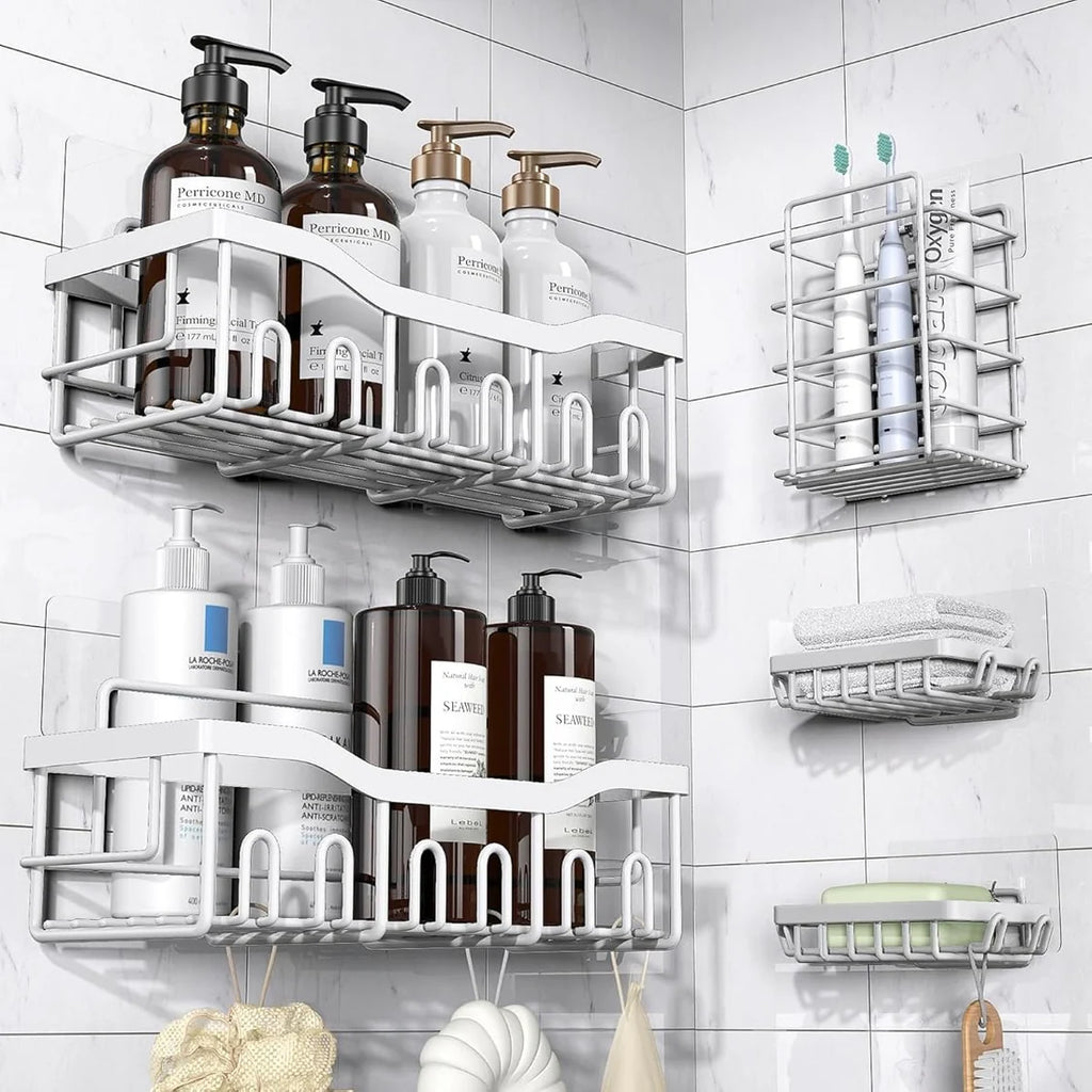 5pcs Set Shower Caddy Shelf / Bathroom Organizer