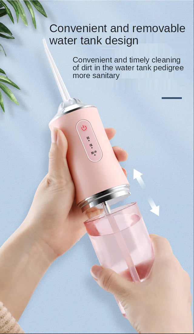 Single Nozzle Portable Oral Irrigator USB Rechargeable Dental Water Flosser Wireless Cordless Water Jet Floss for Teeth Whitening & Mouth Washing