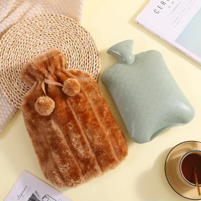 Hot Water Bottles with Faux Fleece Cover | Comfort in Every Drop |2L capacity.