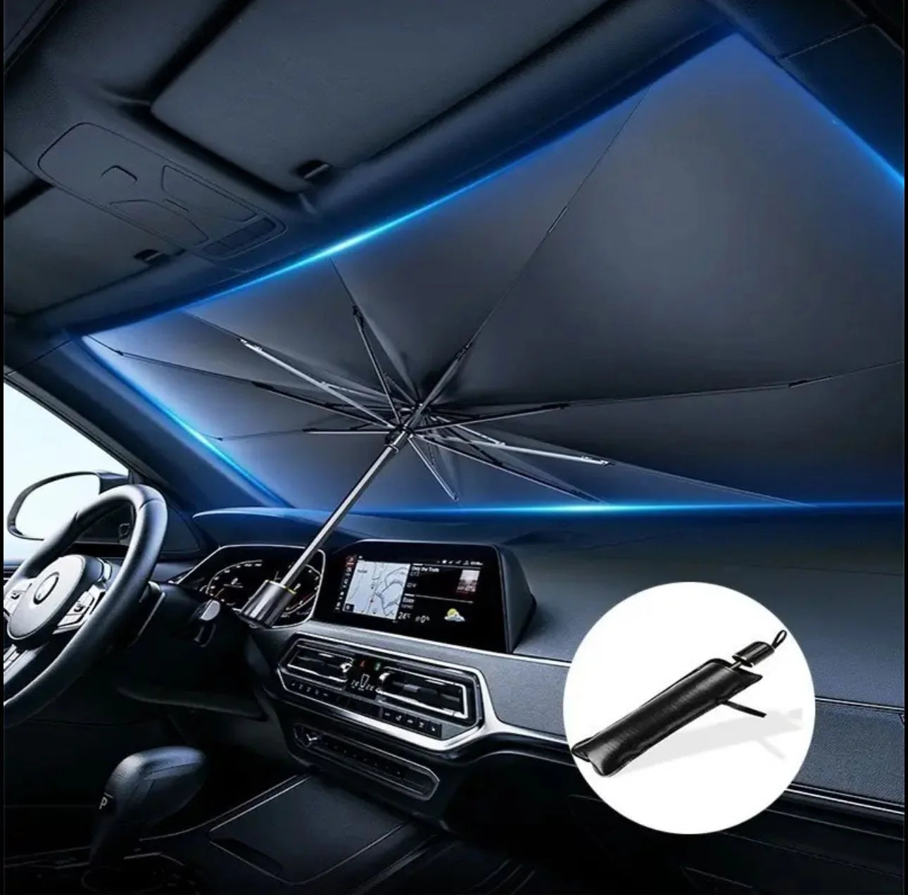 Car dashboard umbrella sunvisor windscreen cover