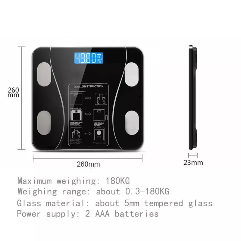 Smart BMI Body Weight Scale – Bluetooth Digital Scale with OKOK App (Body Fat, Muscle, BMI, Visceral Fat Tracking)