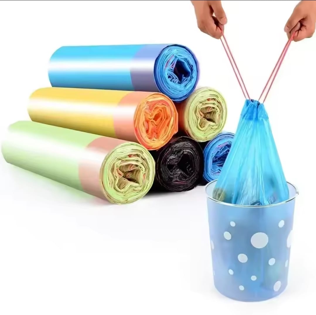 Assorted Color Garbage Bags | 75pcs Durable Disposable Trash Bags (45x50cm)