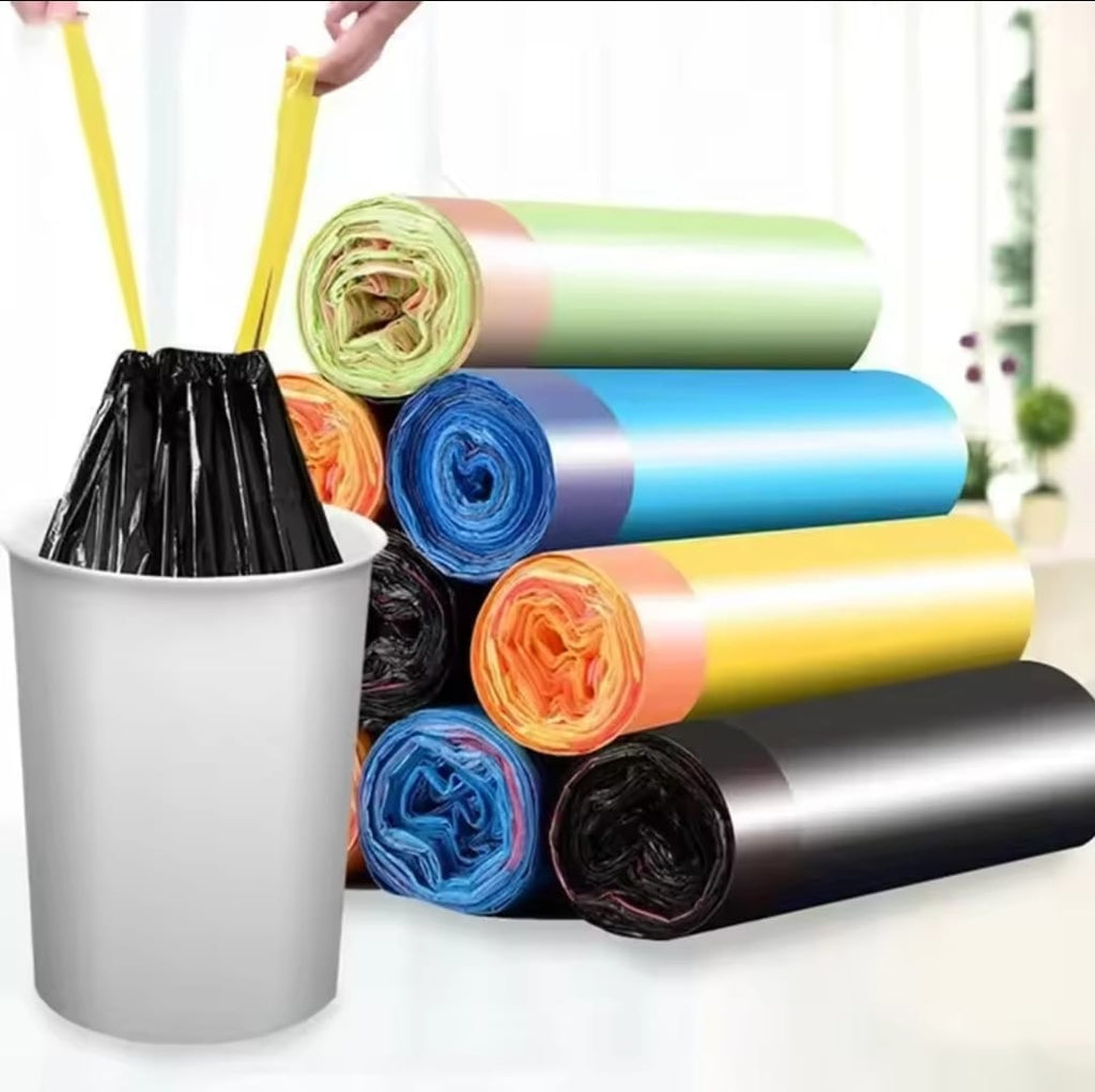 Assorted Color Garbage Bags | 75pcs Durable Disposable Trash Bags (45x50cm)