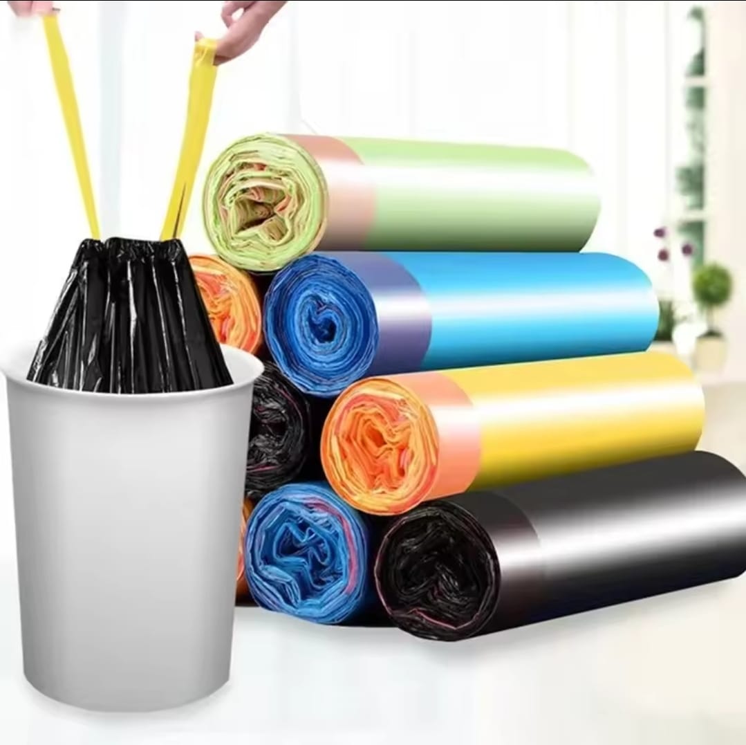 Assorted Color Garbage Bags | 75pcs Durable Disposable Trash Bags (45x50cm)