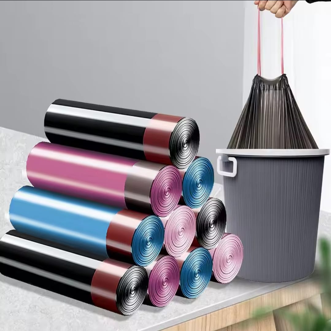 Assorted Color Garbage Bags | 75pcs Durable Disposable Trash Bags (45x50cm)