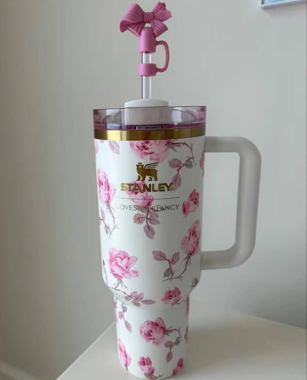 Original Love Shark Stanley Tumbler 1.18L Floral Edition with Straw & Topper