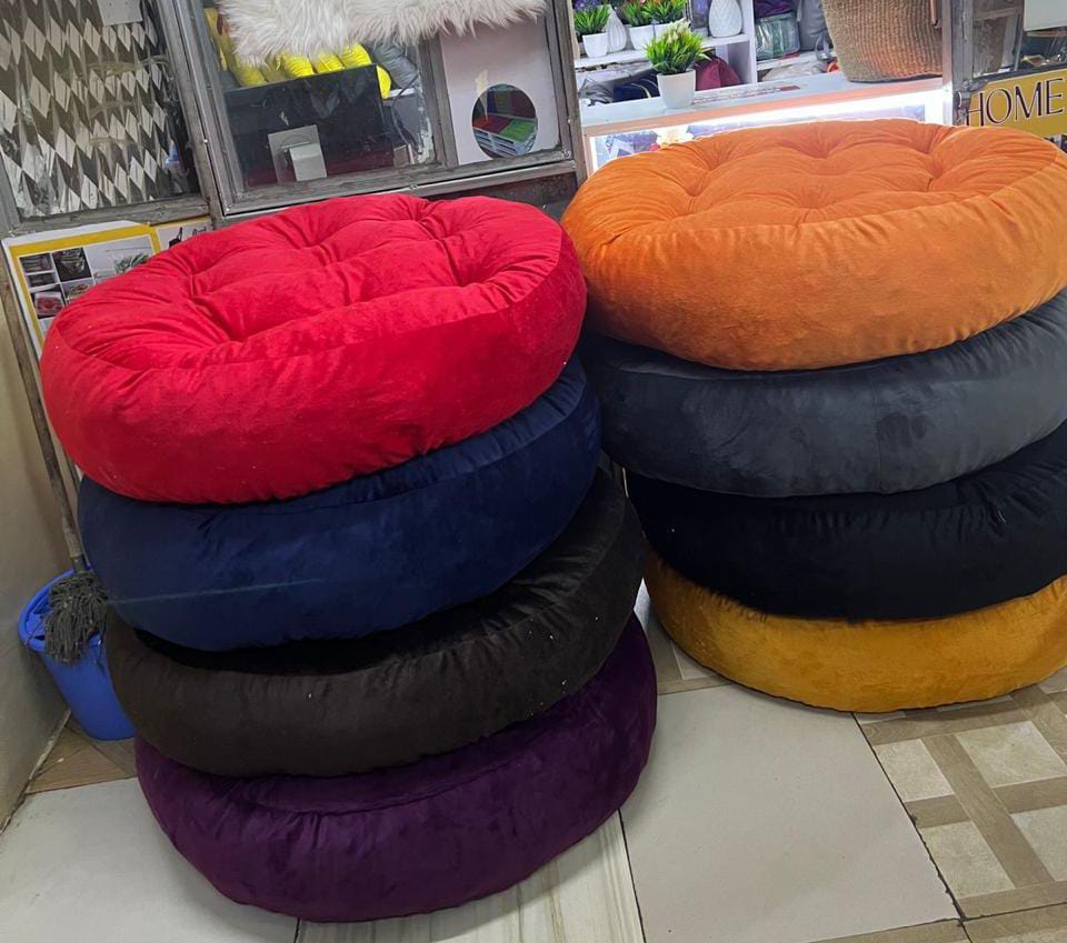 Round Floor Cushion Seat – Plush Tufted Floor Pillow for Home & Meditation |Size: Diameter – 34 inches | Height – 8 inche