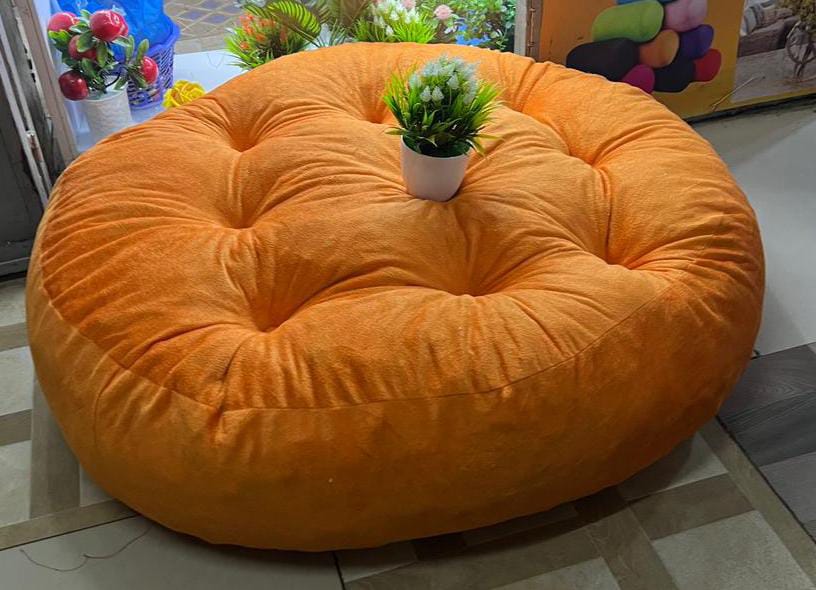 Round Floor Cushion Seat – Plush Tufted Floor Pillow for Home & Meditation |Size: Diameter – 34 inches | Height – 8 inche