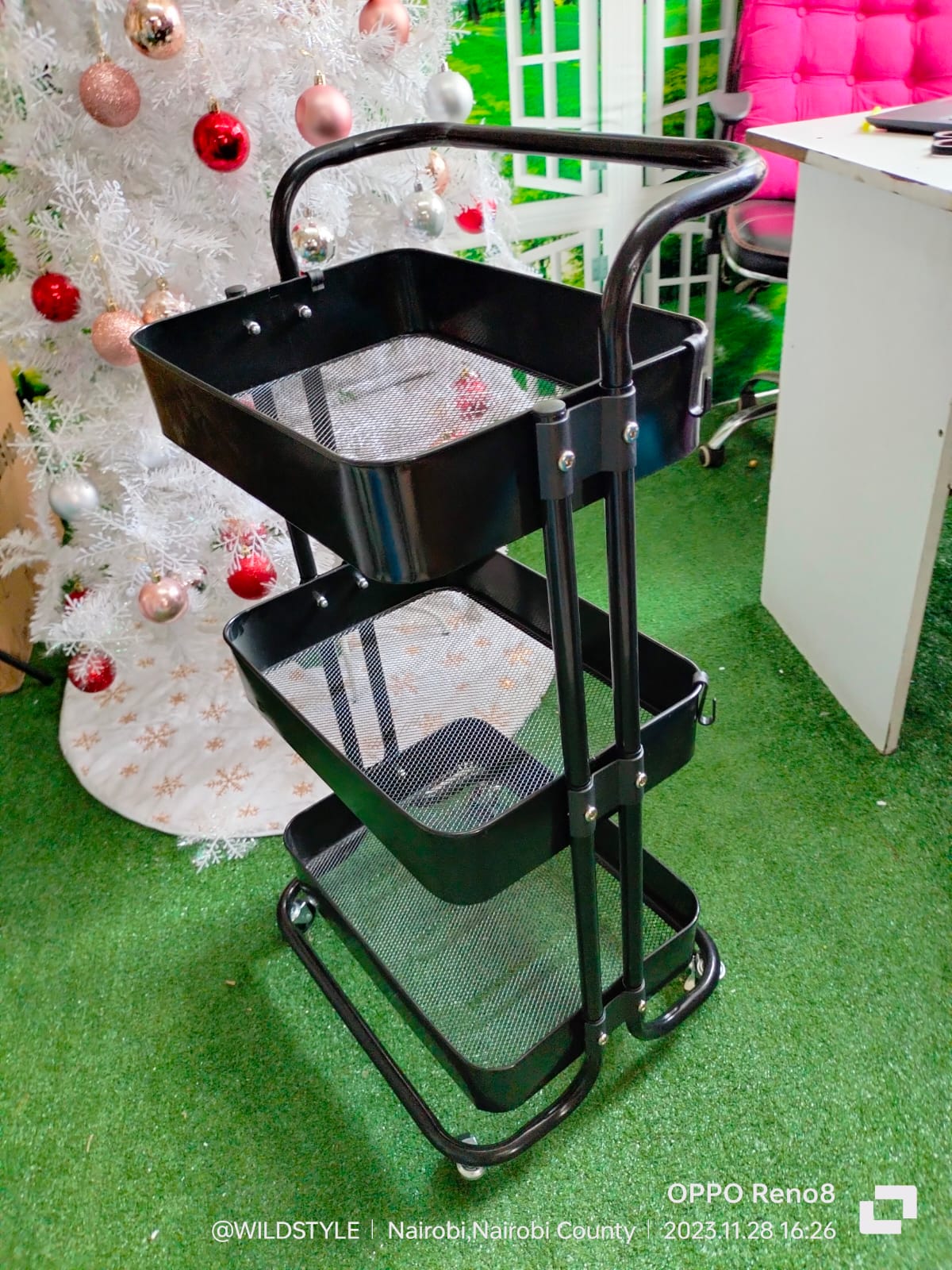 Multi-Functional Movable Trolley Storage Rack|3Layer Rolling Storage Rack