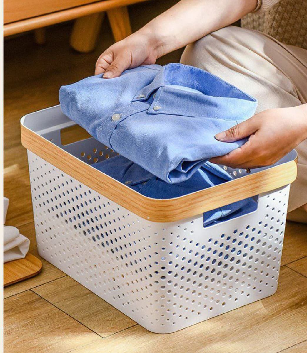 3pcs Nordic Multipurpose Storage Baskets with Goldish Lining.
