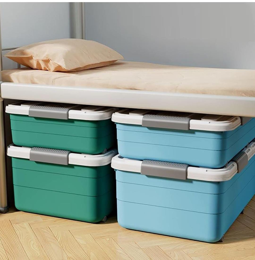 Underbed Storage Boxes with Pulley System- Maximize Dorm Space with Style