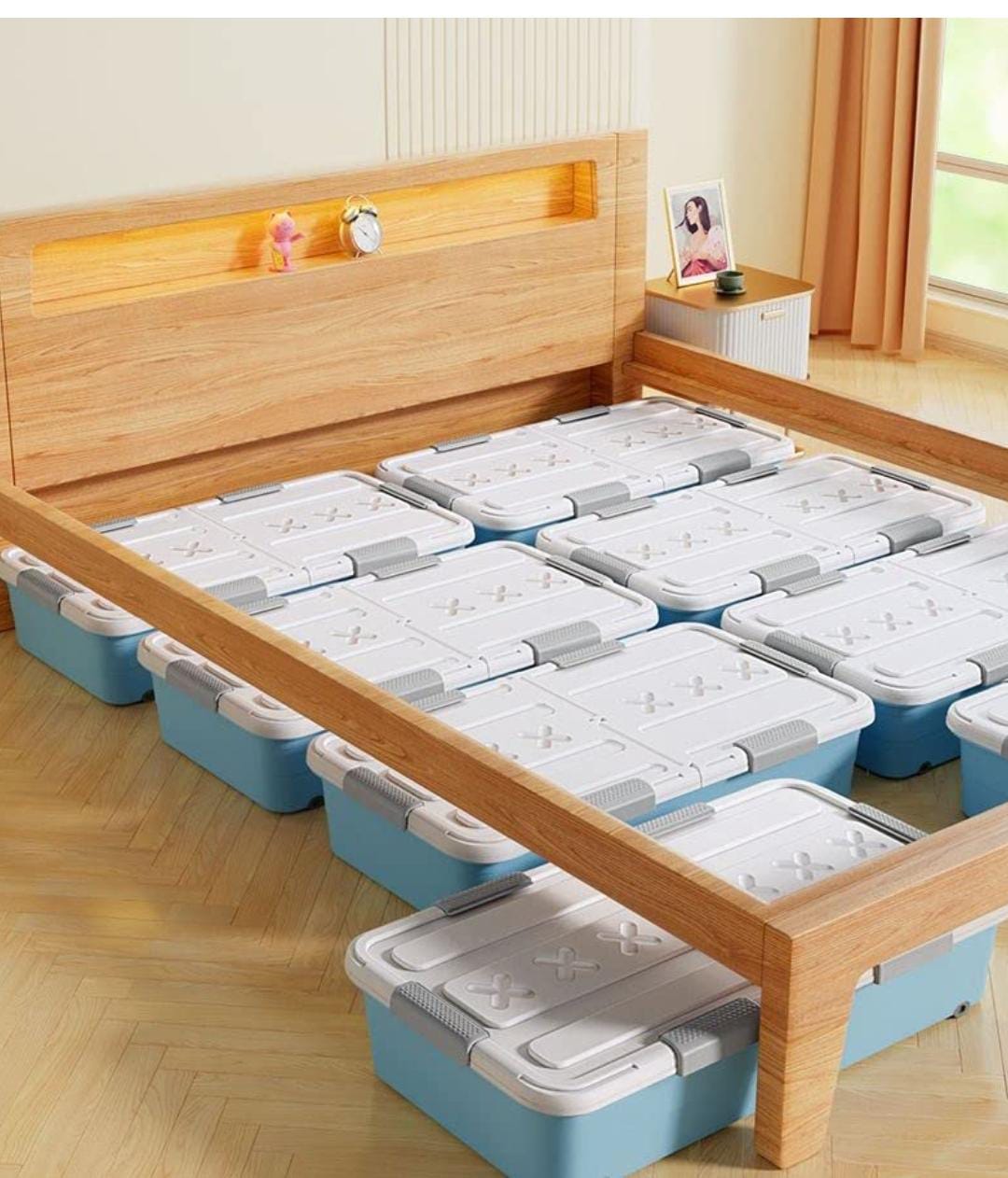 Underbed Storage Boxes with Pulley System- Maximize Dorm Space with Style