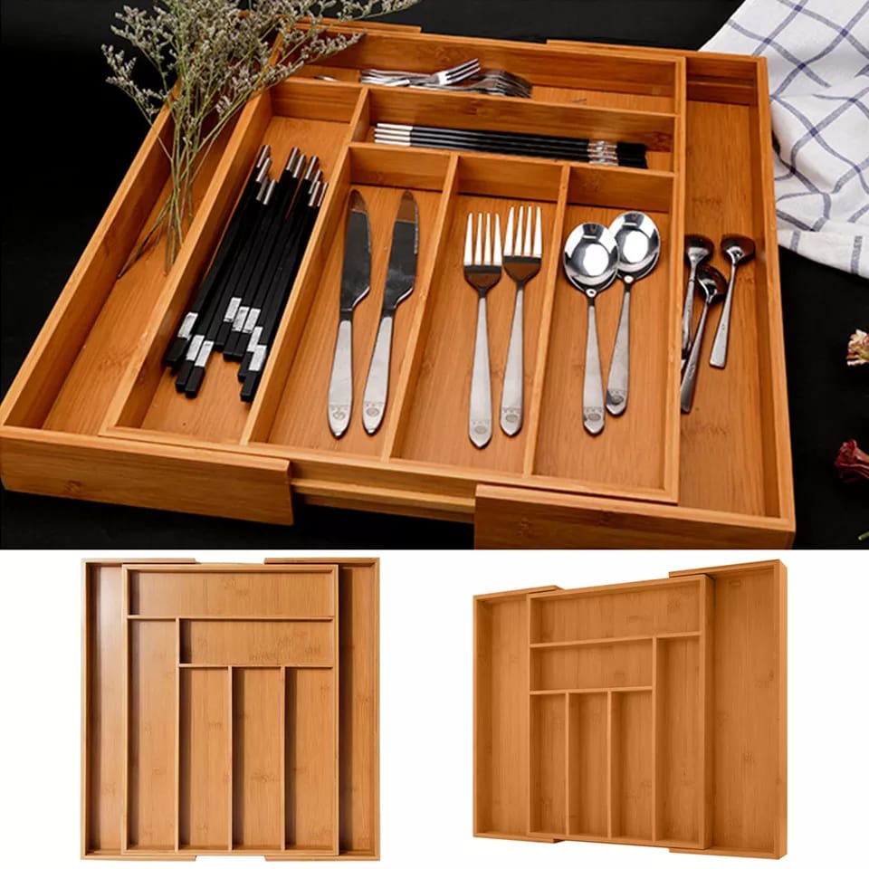 Multifunctional Bamboo Drawer Organizer – Naturally Organized