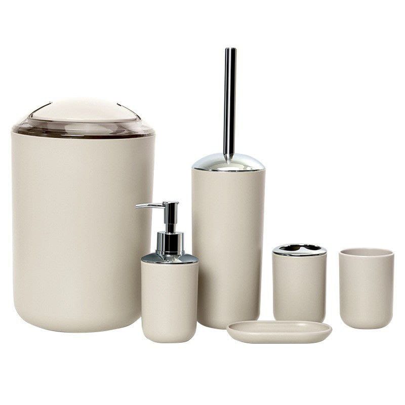 6pcs Elegant Bathroom Accessories Set – Functional Style for Every Bathroom