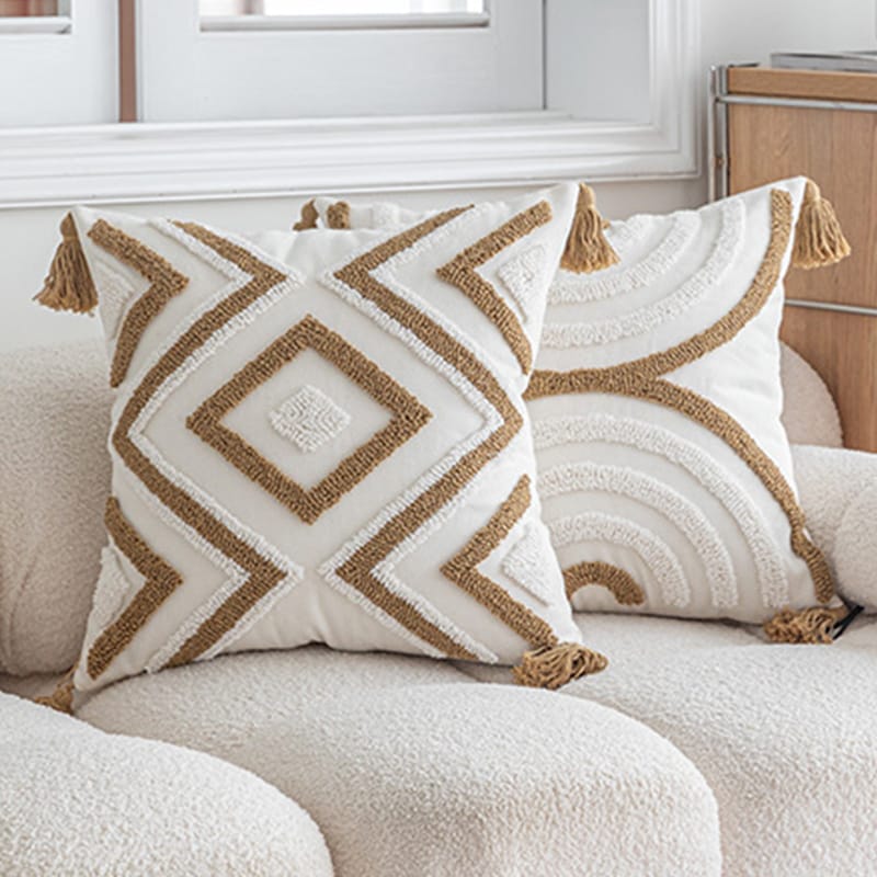 Boho Throw Pillow Covers with Tassels – Artful Texture for Modern Spaces