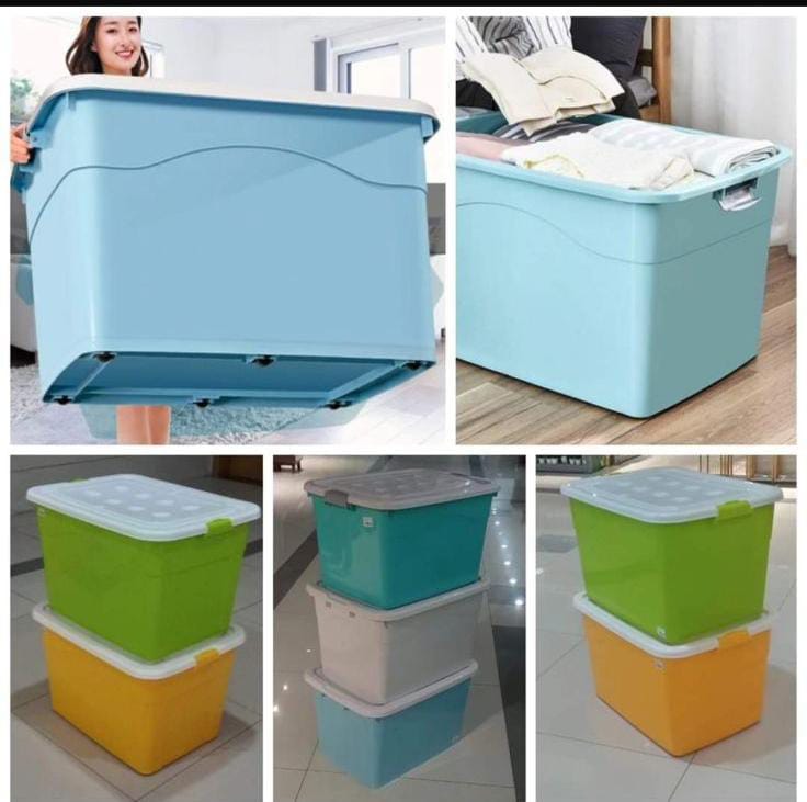 250L Extra-Large Rugged Storage Bin with Wheels |Thick Plastic | Stackable | Multi-Purpose | Wheeled for Mobility
