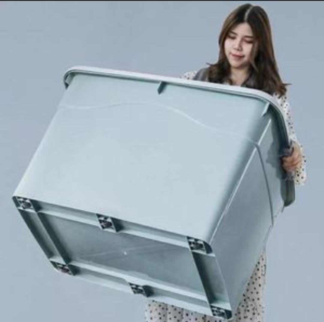 250L Extra-Large Rugged Storage Bin with Wheels |Thick Plastic | Stackable | Multi-Purpose | Wheeled for Mobility