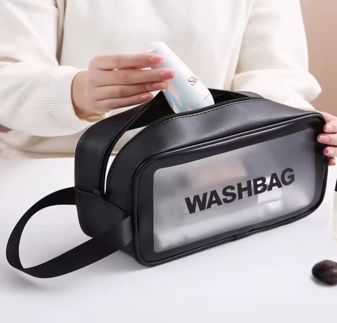 3-Piece Wash Bag Pouch Set – Black