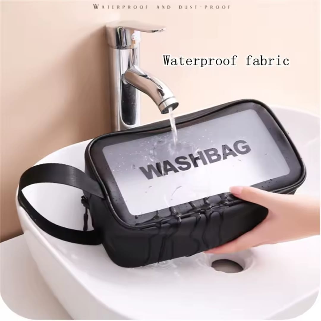 3-Piece Wash Bag Pouch Set – Black