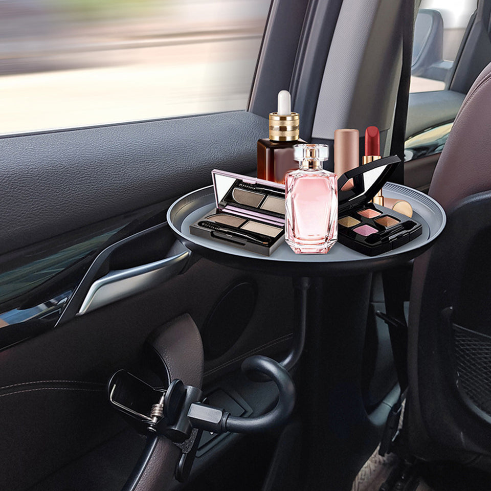 Adjustable Car Food Tray Clamp Bracket Multifunctional Drink Coffee Bottle Organizer Dining Table Car Cup Holder Swivel Tray