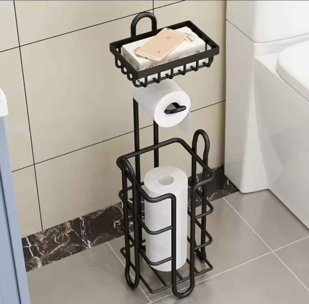 Multiple Toilet Paper Holder Floor Stand – Smart Bathroom Storage Made Sleek