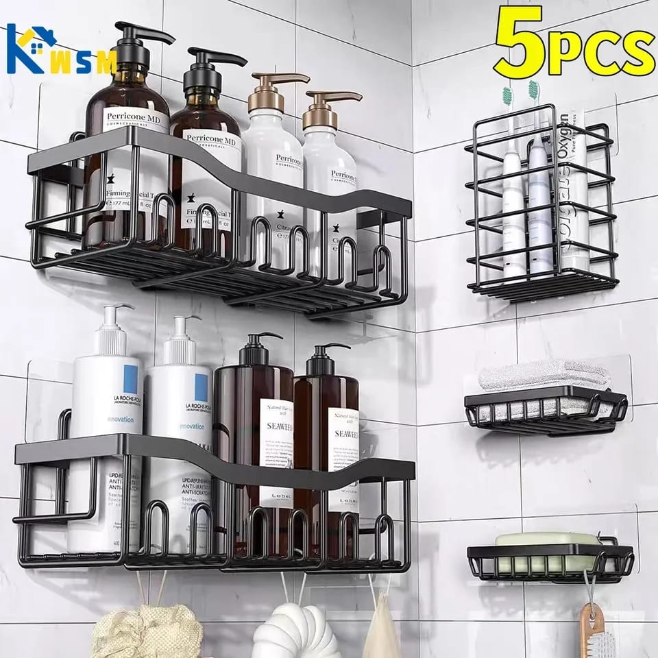 5pcs Set Shower Caddy Shelf / Bathroom Organizer