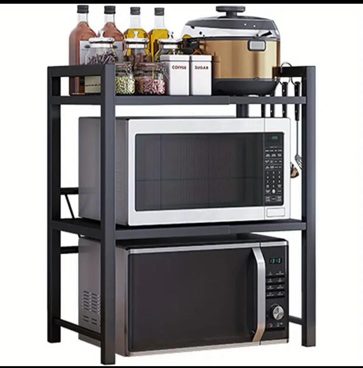 Double Layer Heavy Duty Adjustable Microwave Stand Carbon Steel, Rust Free
