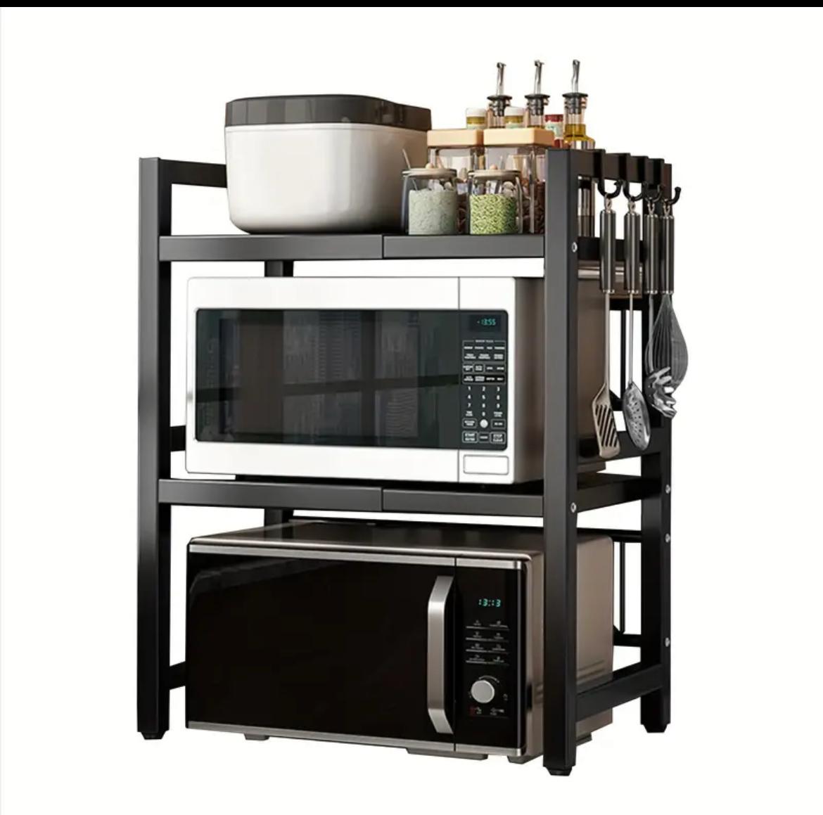 Double Layer Heavy Duty Adjustable Microwave Stand Carbon Steel, Rust Free