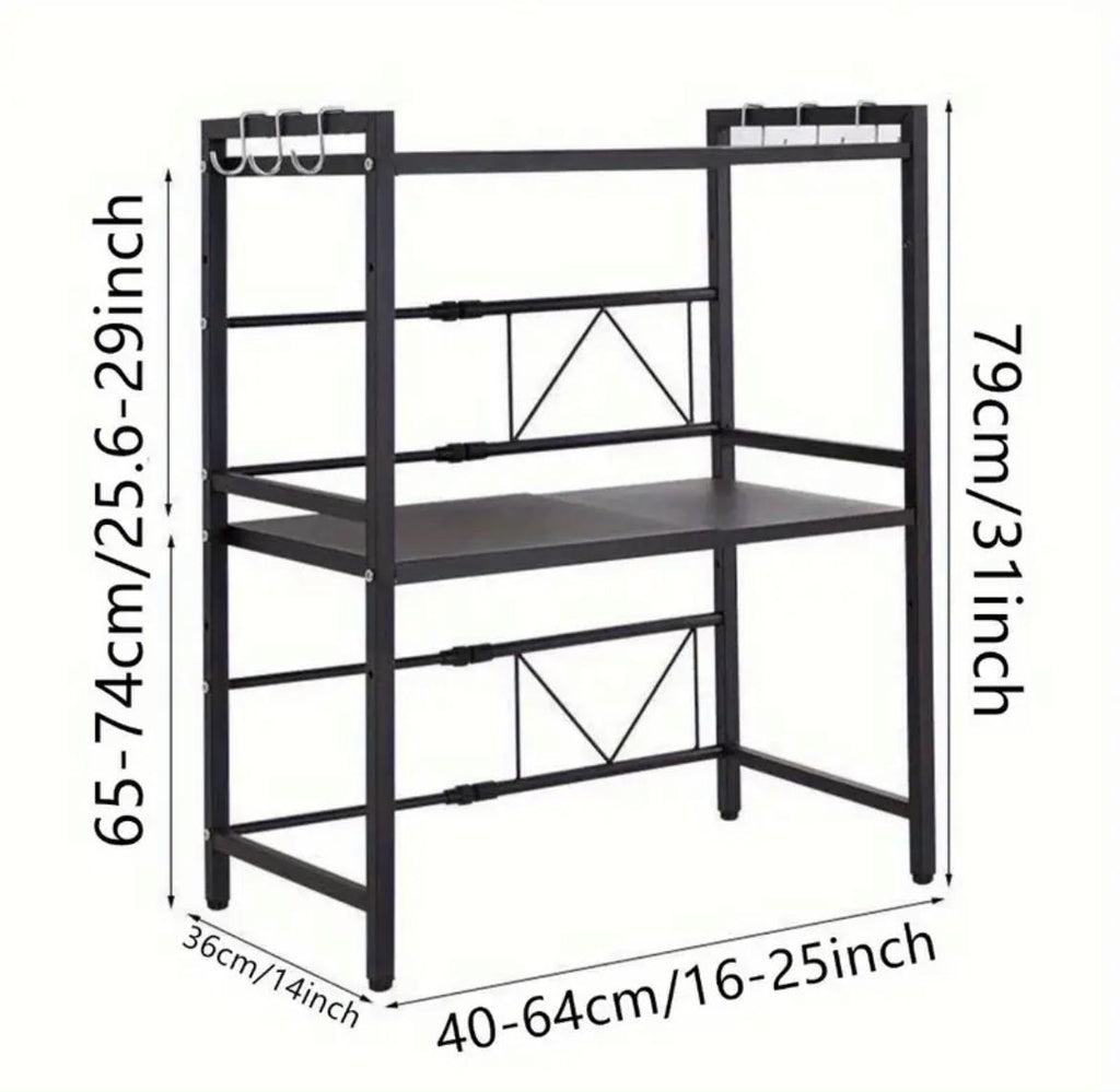Double Layer Heavy Duty Adjustable Microwave Stand Carbon Steel, Rust Free
