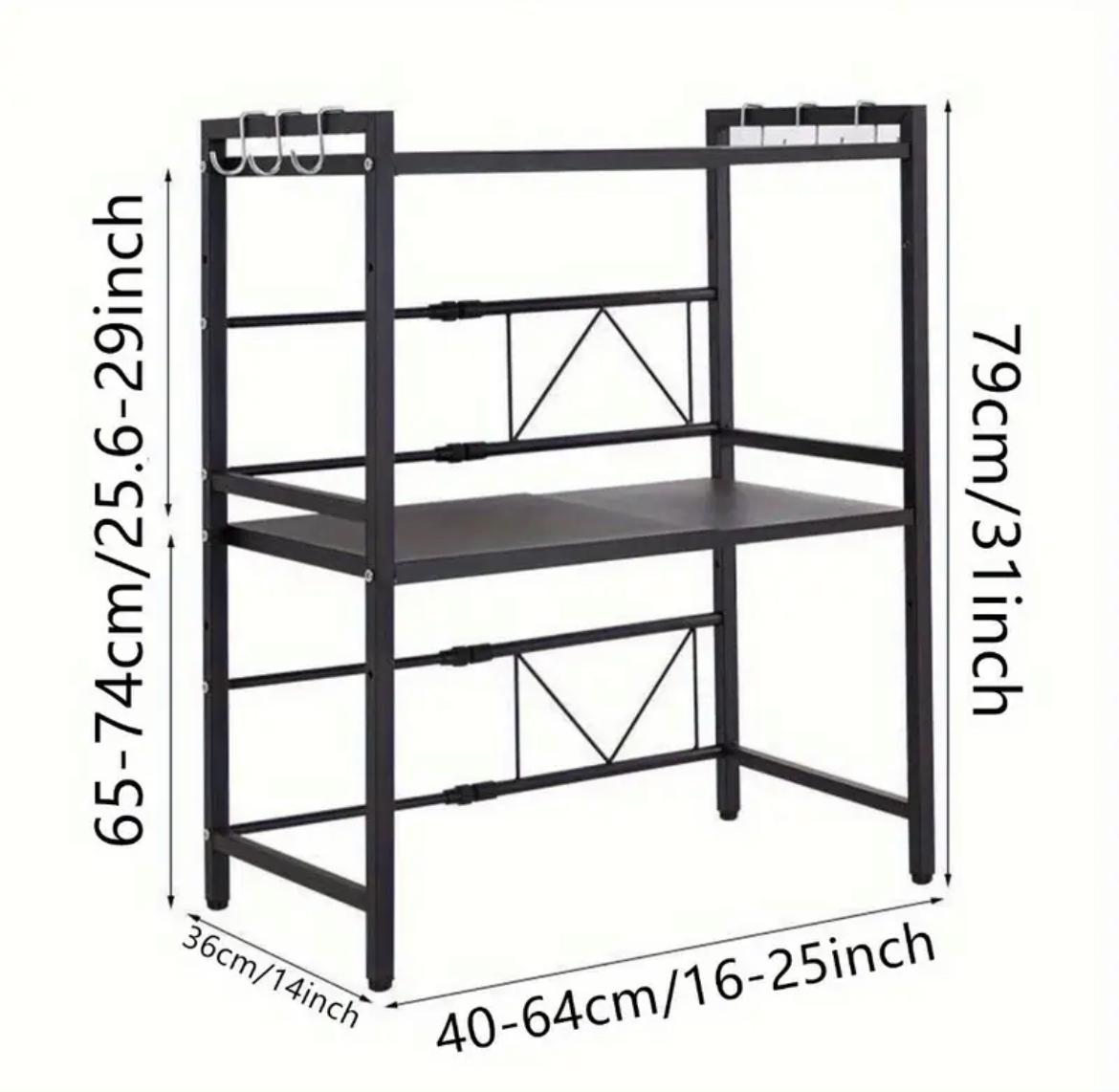 Double Layer Heavy Duty Adjustable Microwave Stand Carbon Steel, Rust Free