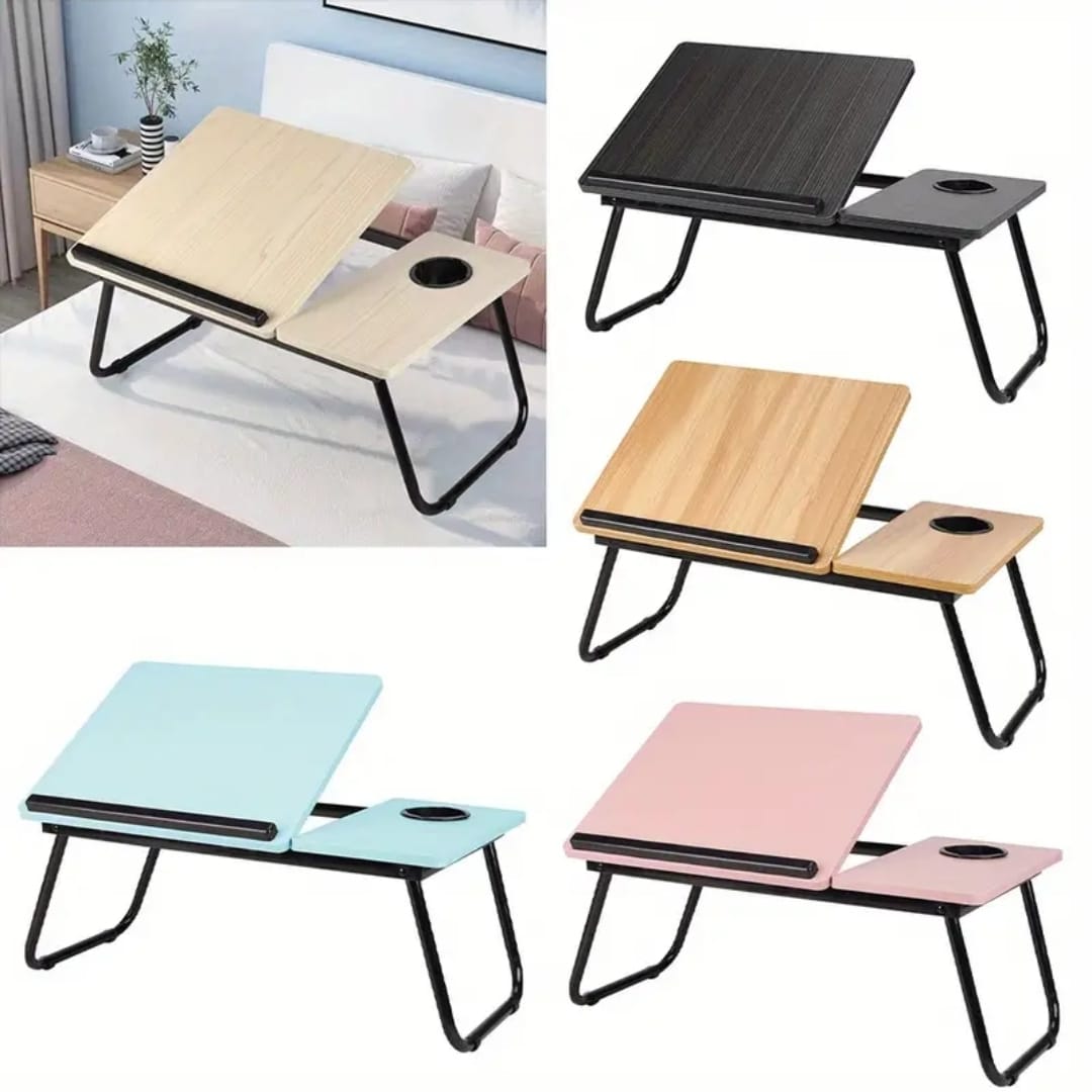 Adjustable Tilting Laptop Folding Table Stand Desk with Foldable Legs: