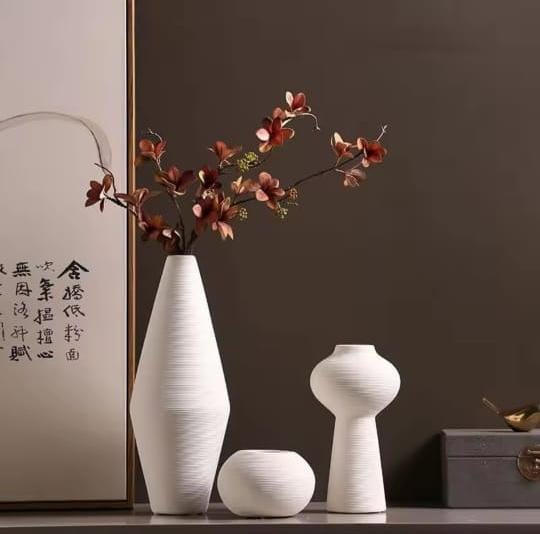 3Pc Simple Elegant Ceramic Vase Set