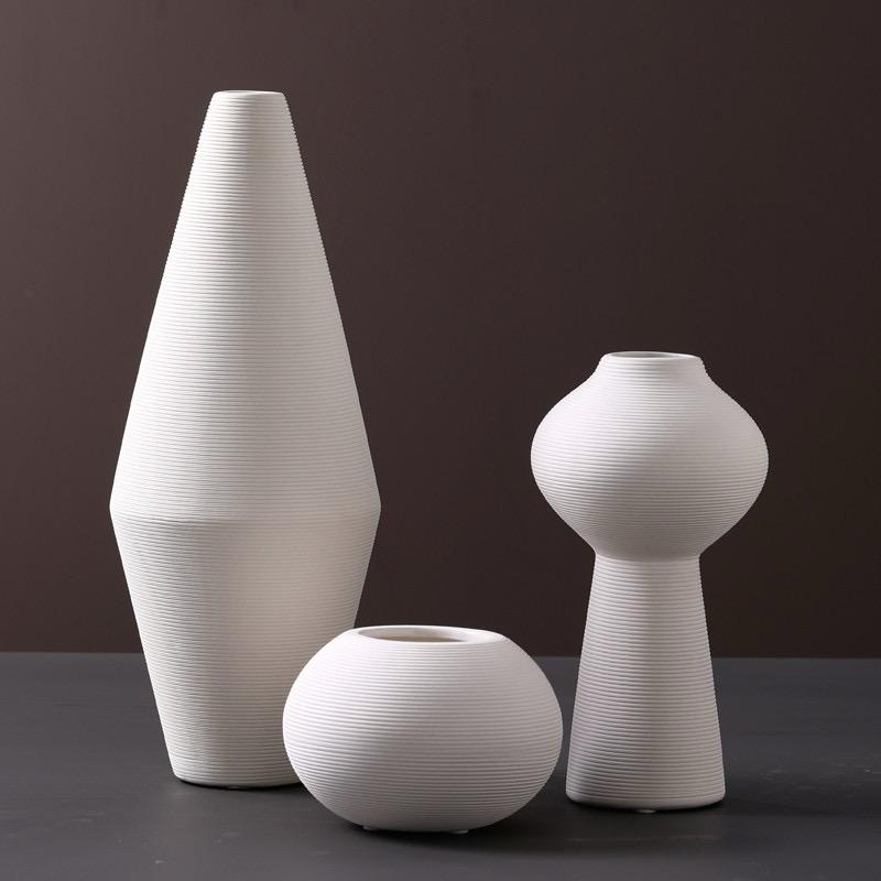3Pc Simple Elegant Ceramic Vase Set