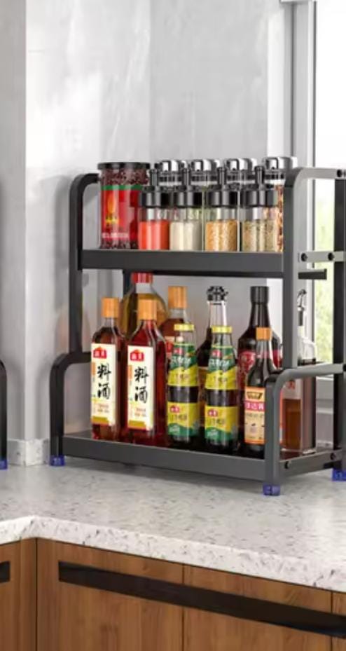 Metallic spice rack