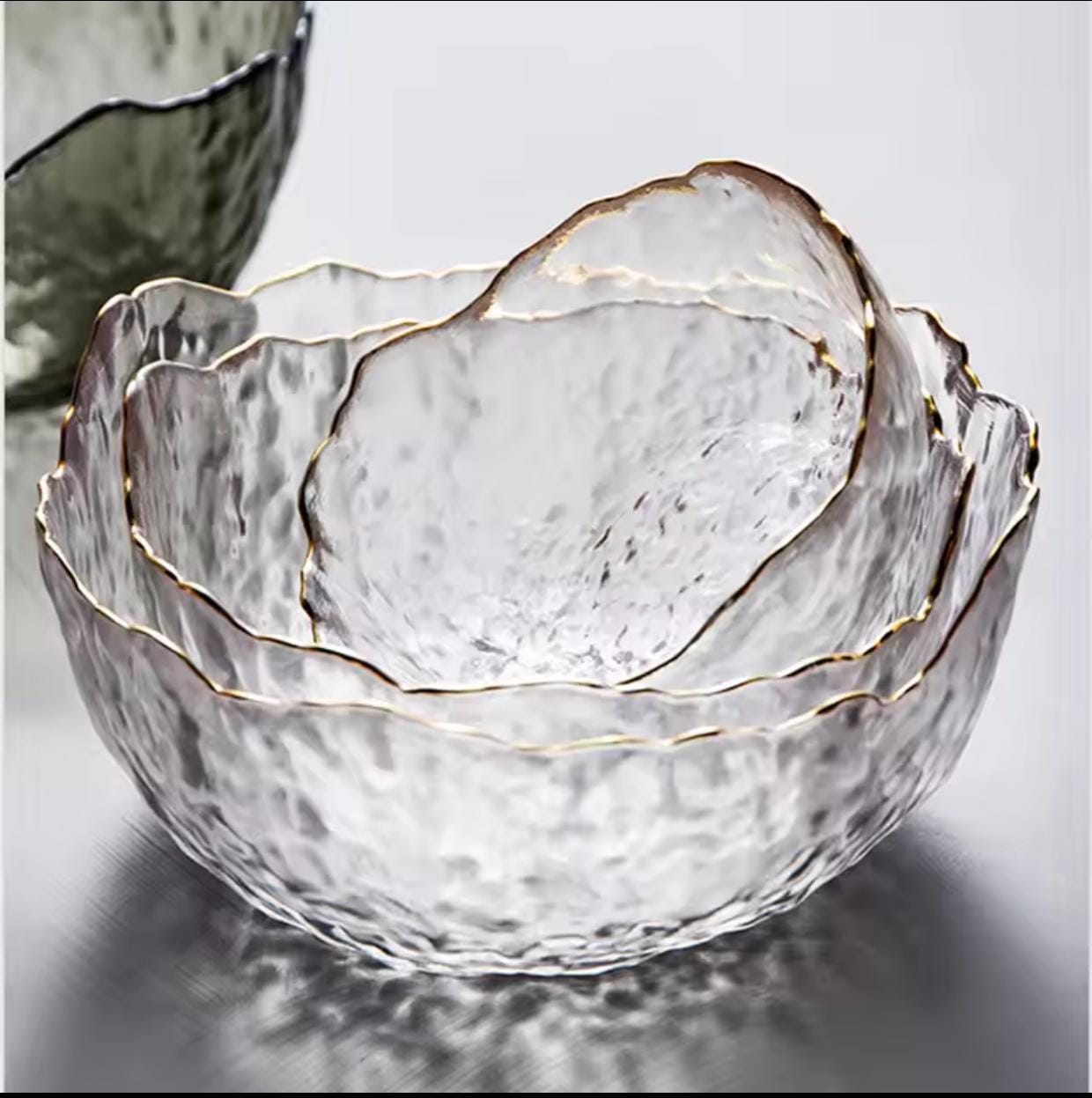 3pcs Glass Salad/Fruit Bowl Set