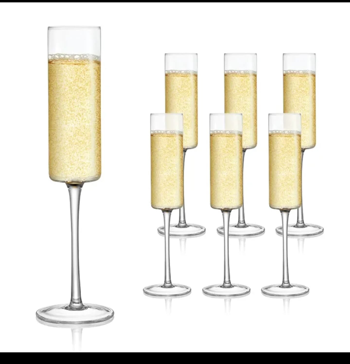 Long stemmed Crystal Champagne glass