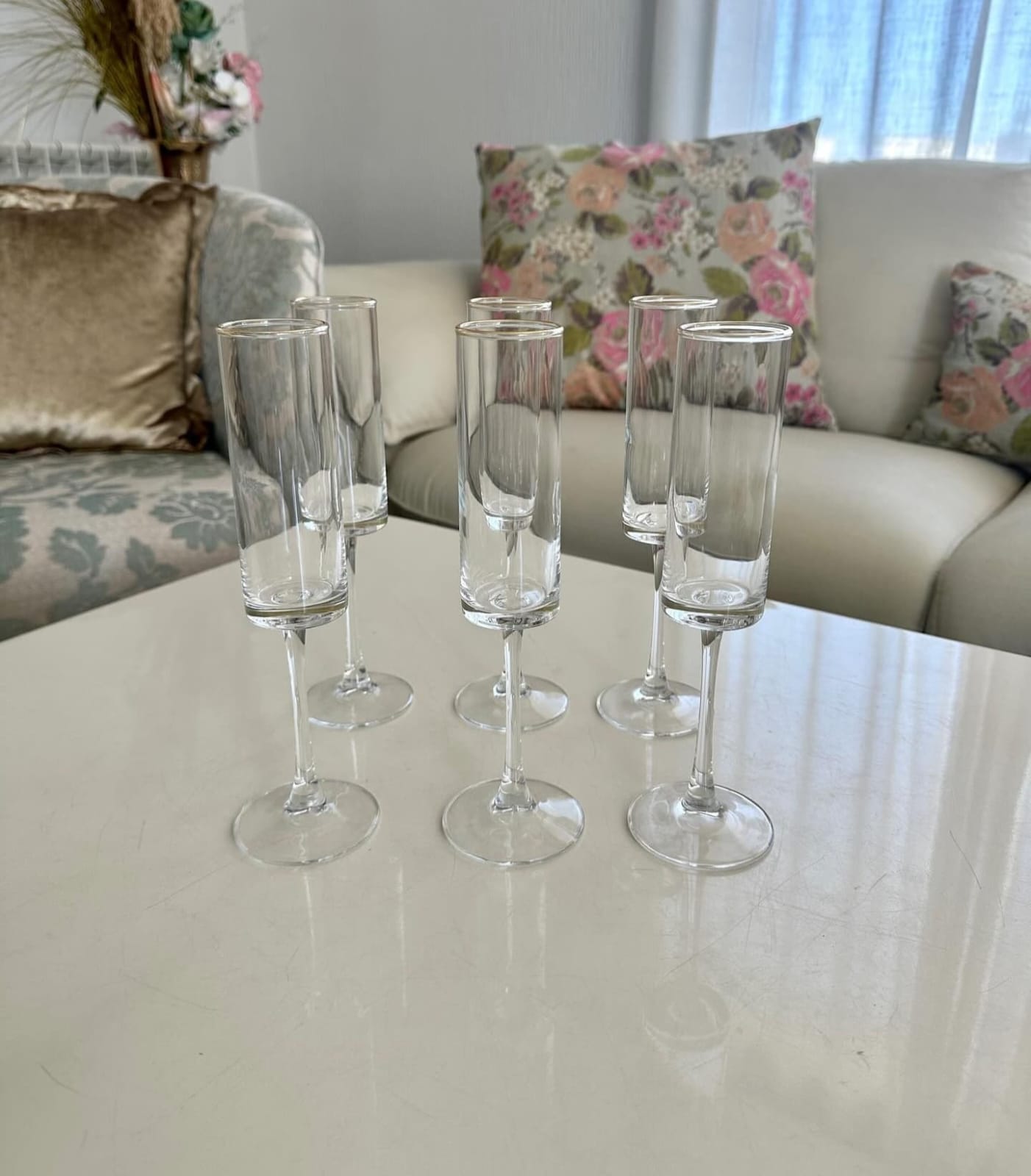 Long stemmed Crystal Champagne glass