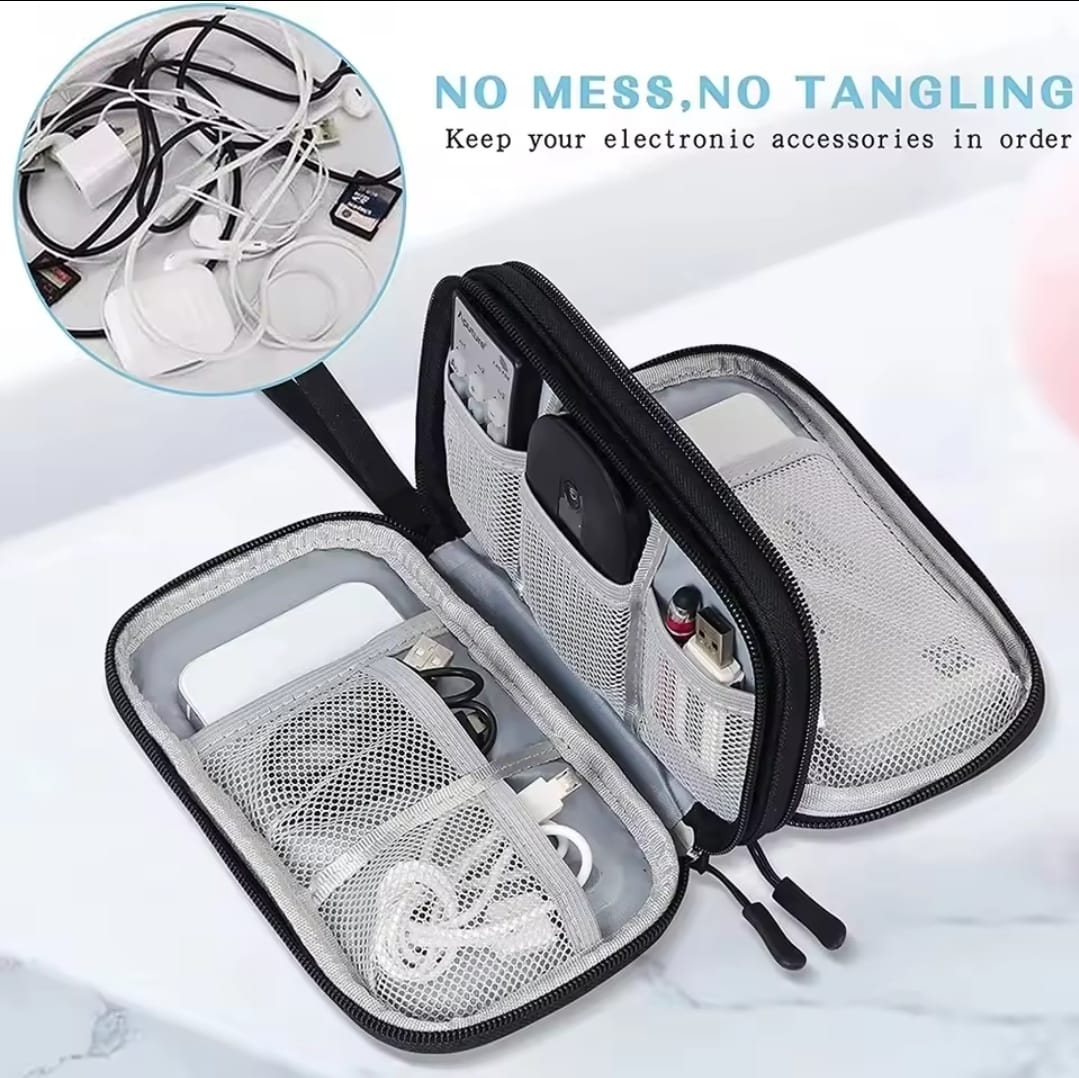 Travel cable organizer pouch
