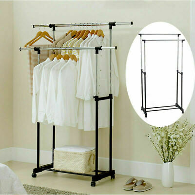Double Pole Stainless Steel Coat Rack / Floor Clothes Rack