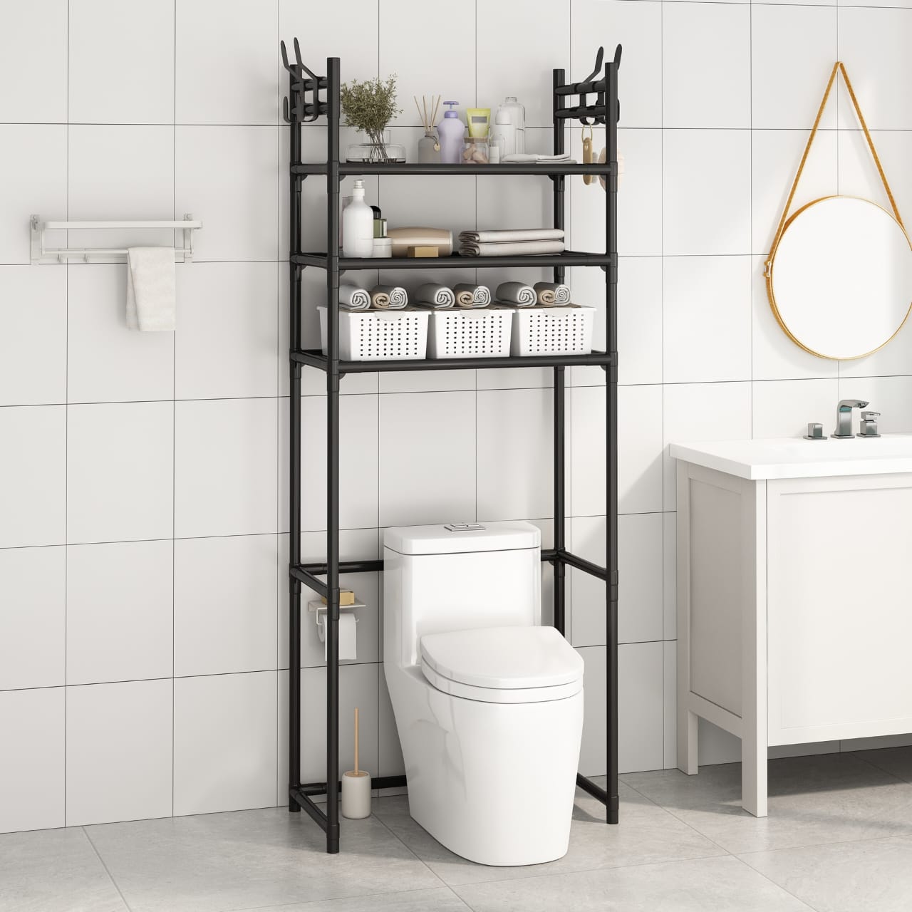 over the  toilet  Rack organizer