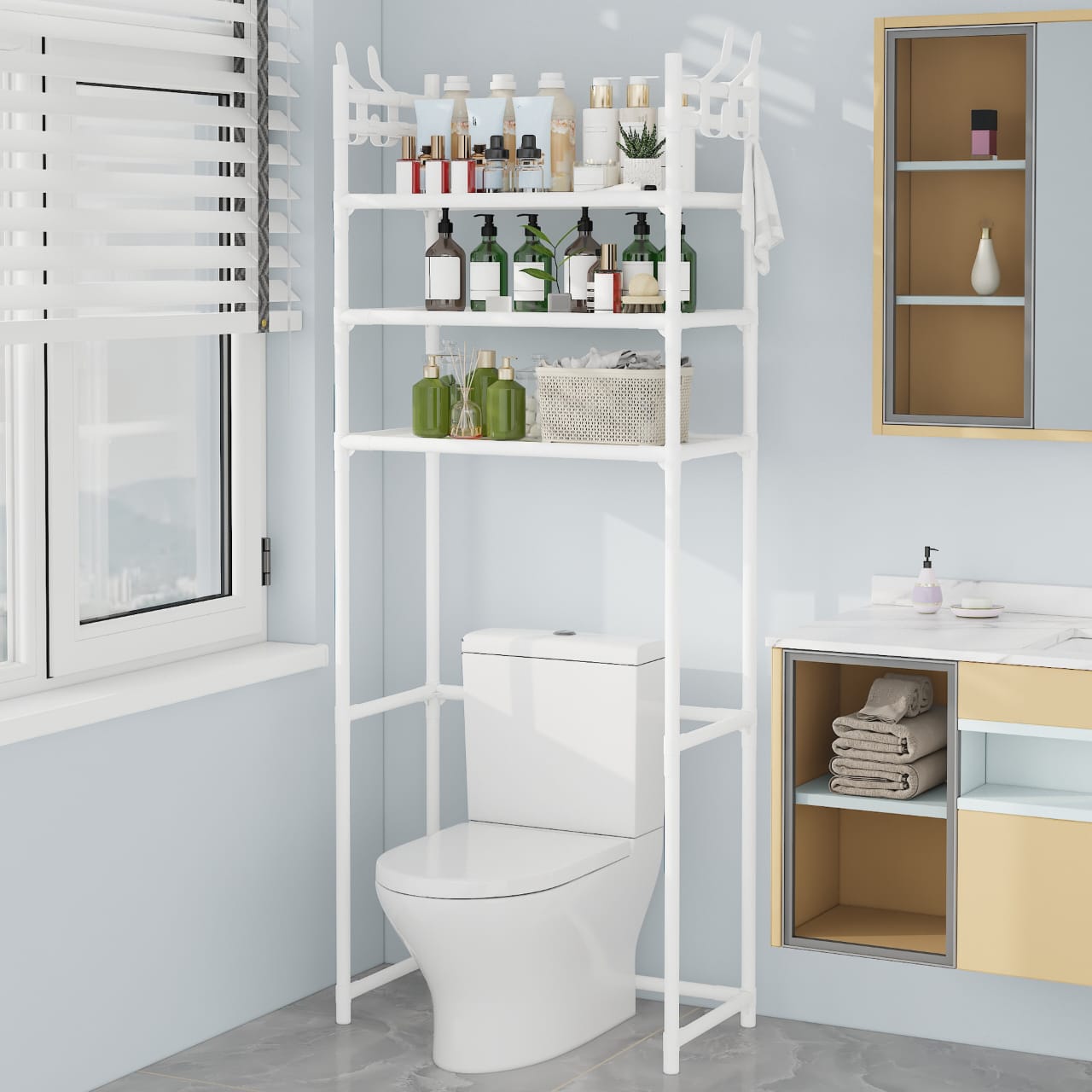 over the  toilet  Rack organizer