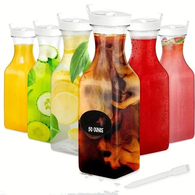 Juice Carafe 1.5 Liters With Lids Airtight Drink Pitcher