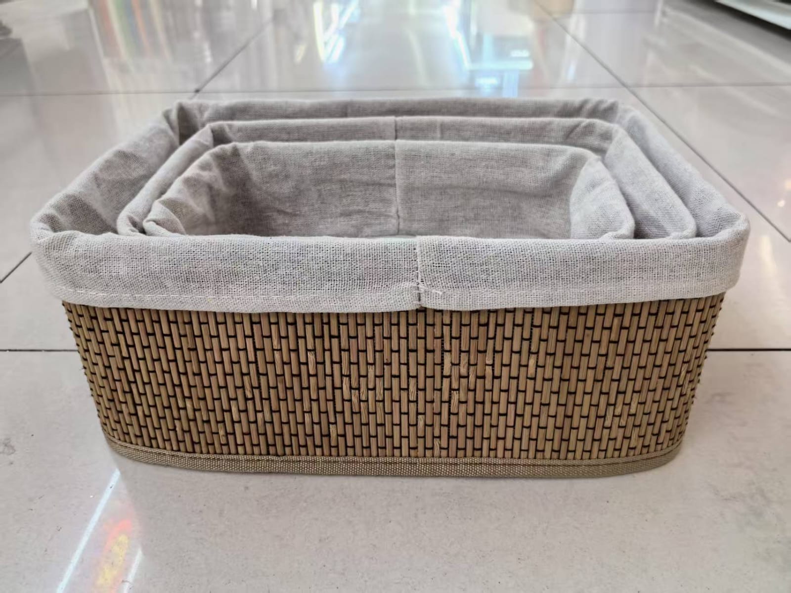 3-in-1 Organising Wicker Baskets | Sizes:  Large: 30 × 20 × 12cm | Medium: 26 × 16 × 10cm | Small: 22 × 12 × 8cm