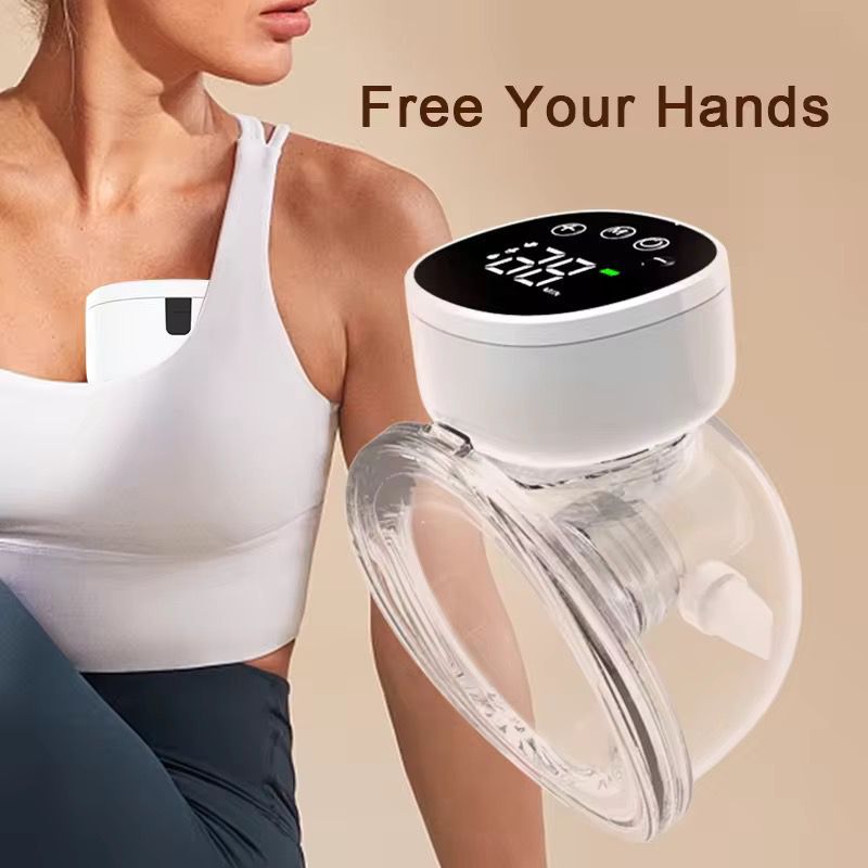 Rechargeable Wearable Breast Pump Hands Free Electric Pump White Black
