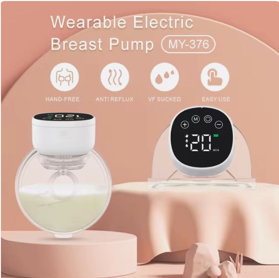 Rechargeable Wearable Breast Pump Hands Free Electric Pump White Black