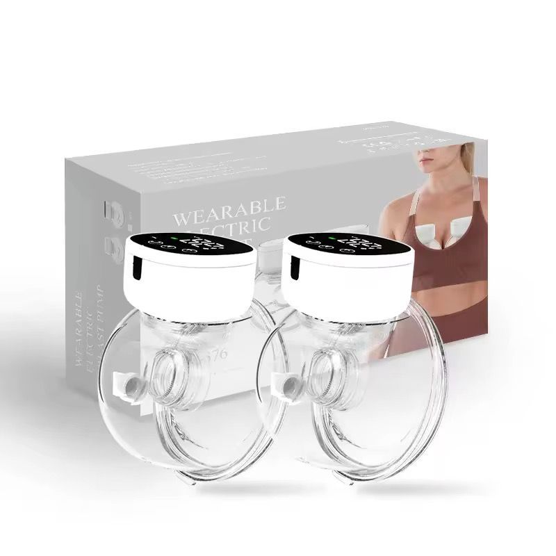 Rechargeable Wearable Breast Pump Hands Free Electric Pump White Black