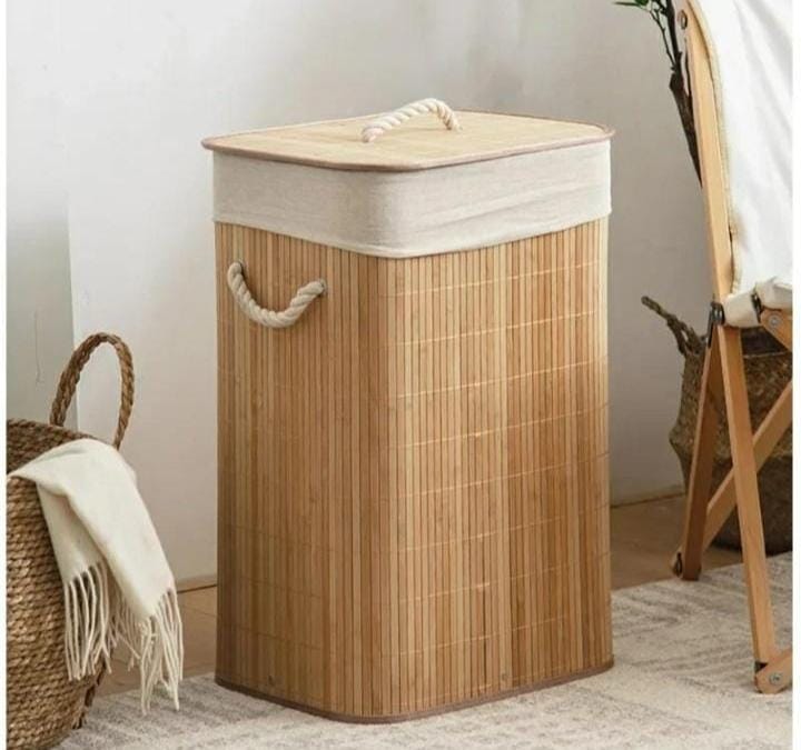 Foldable Large Capacity Wooden Laundry Basket