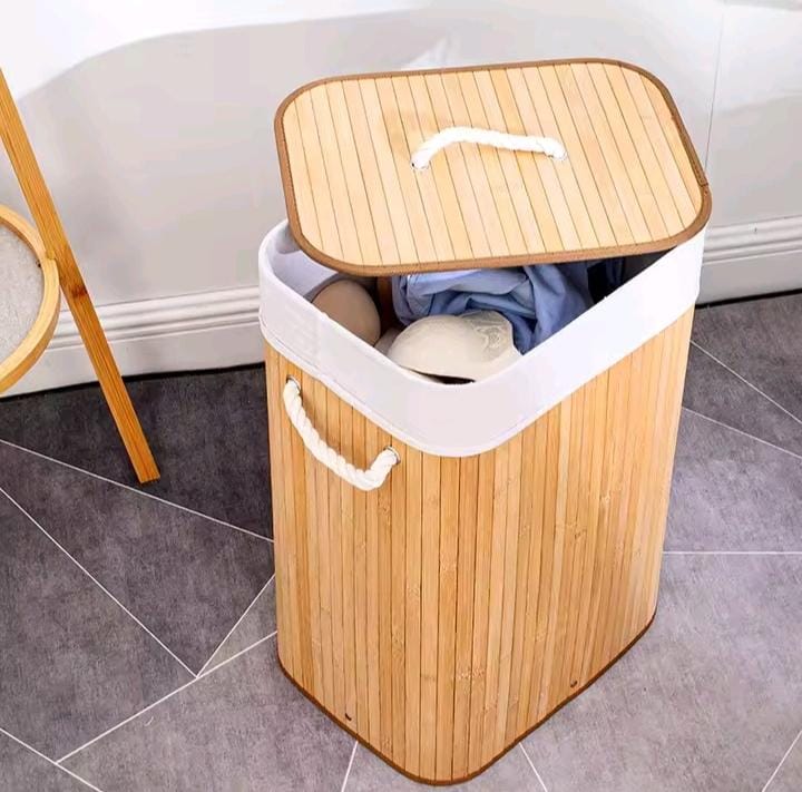 Foldable Large Capacity Wooden Laundry Basket